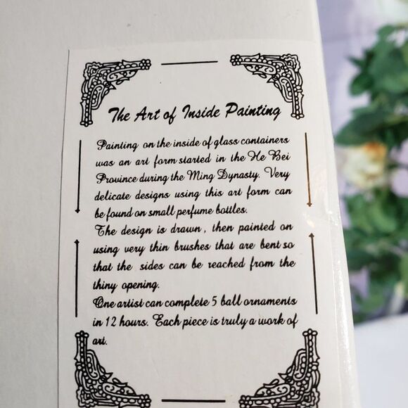 Inside Painted Glass Christmas Ornament Victorian Style Children on Sled Ball - Picture 8 of 9